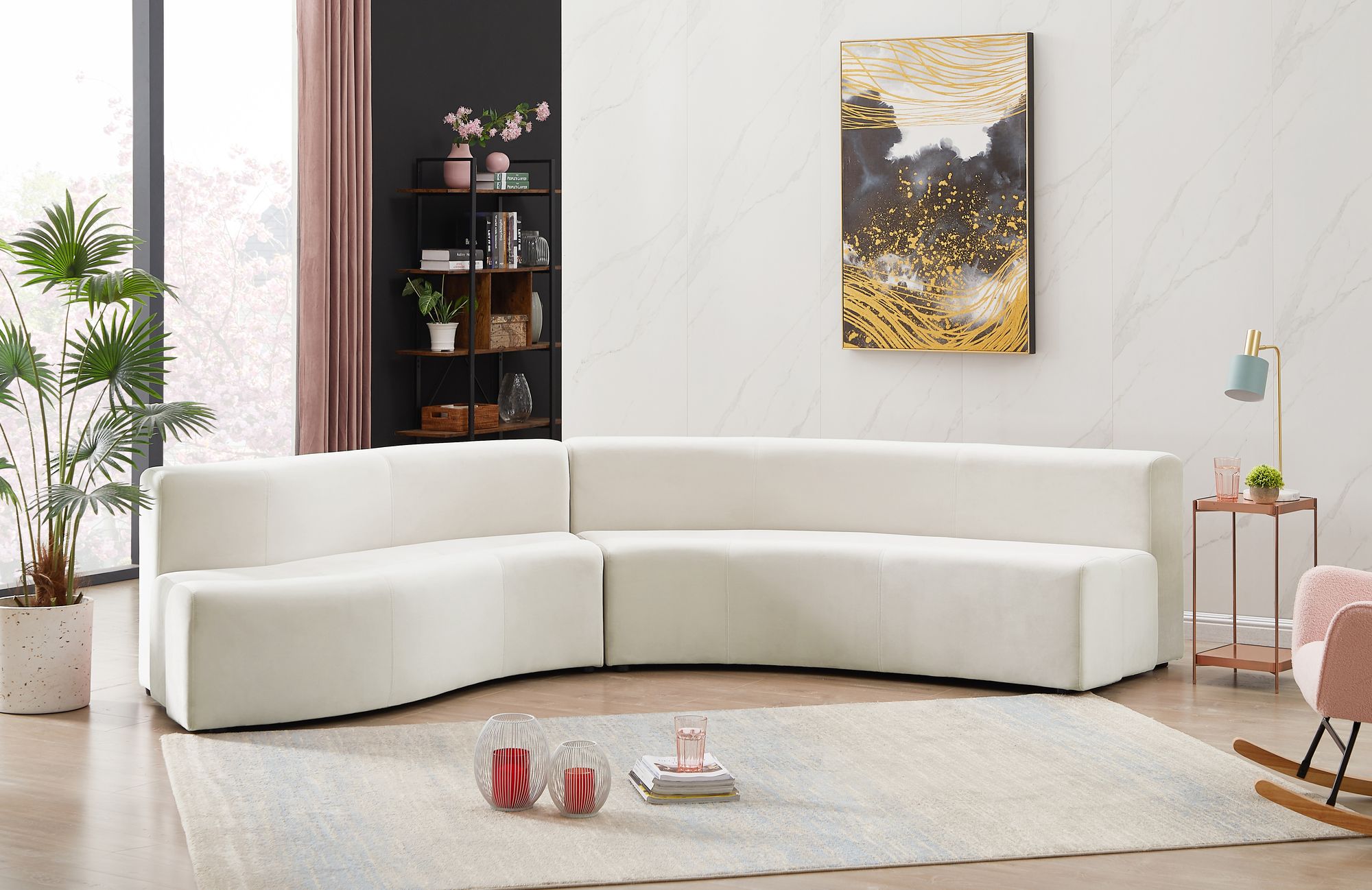 Curl 2-Piece Velvet Sectional
