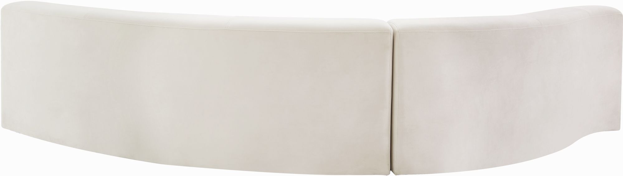 Meridian Furniture Cream Velvet Sectional Back