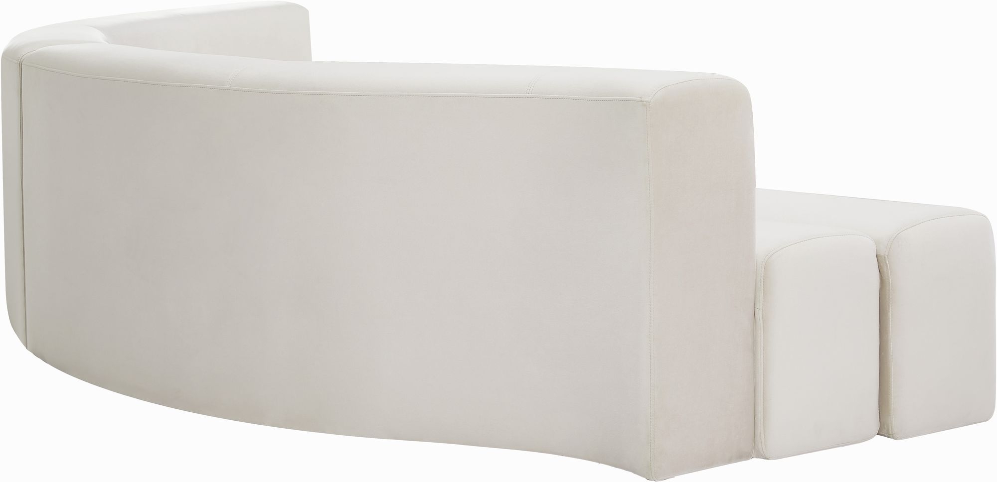 Meridian Furniture Cream Velvet Sectional Back Side