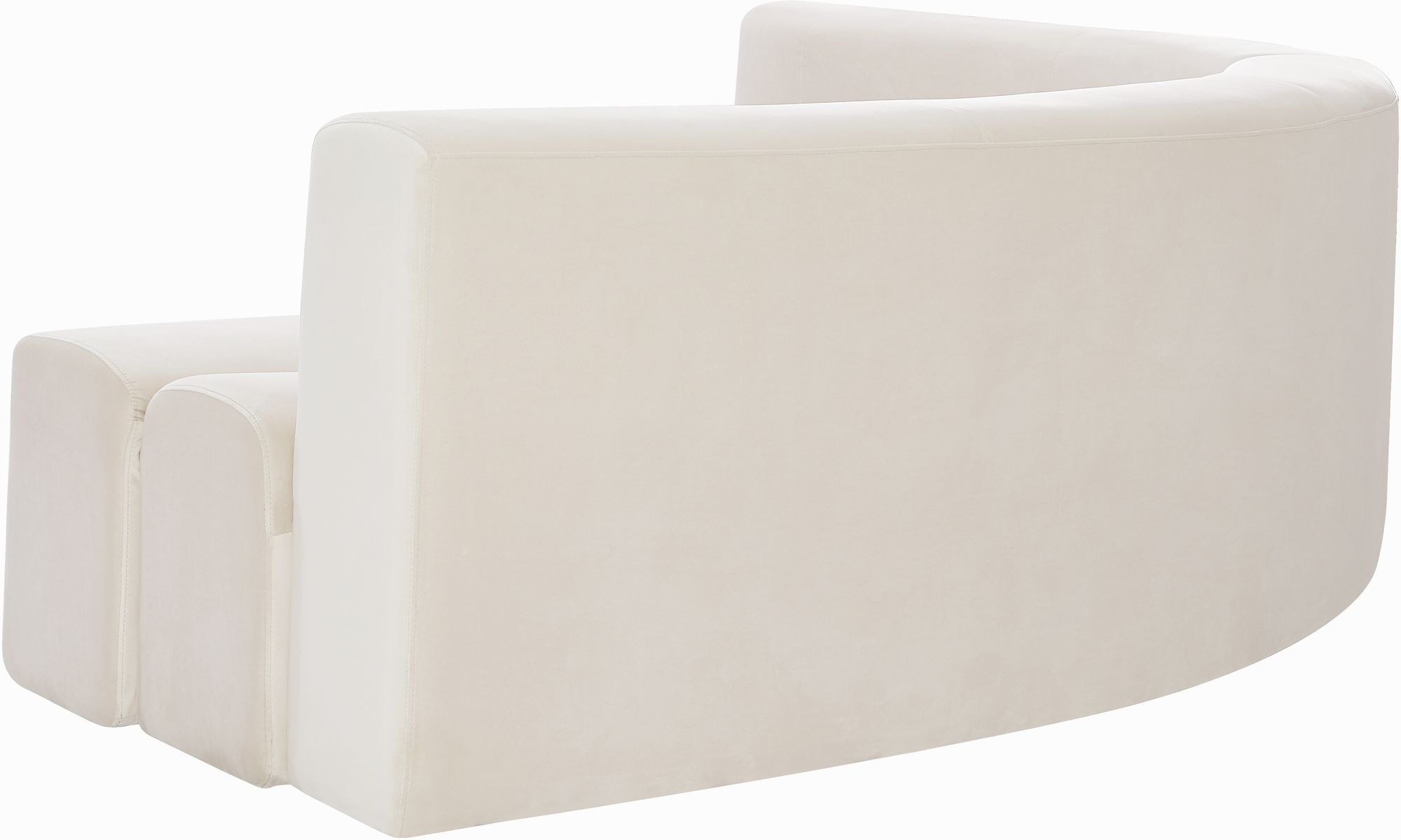 Cream Velvet Sectional Back Side by Meridian