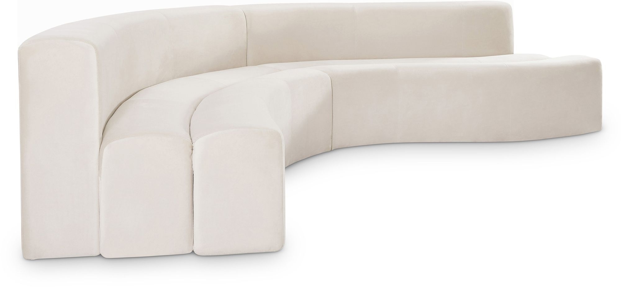 Curl 2-Piece Velvet Cream Sectional