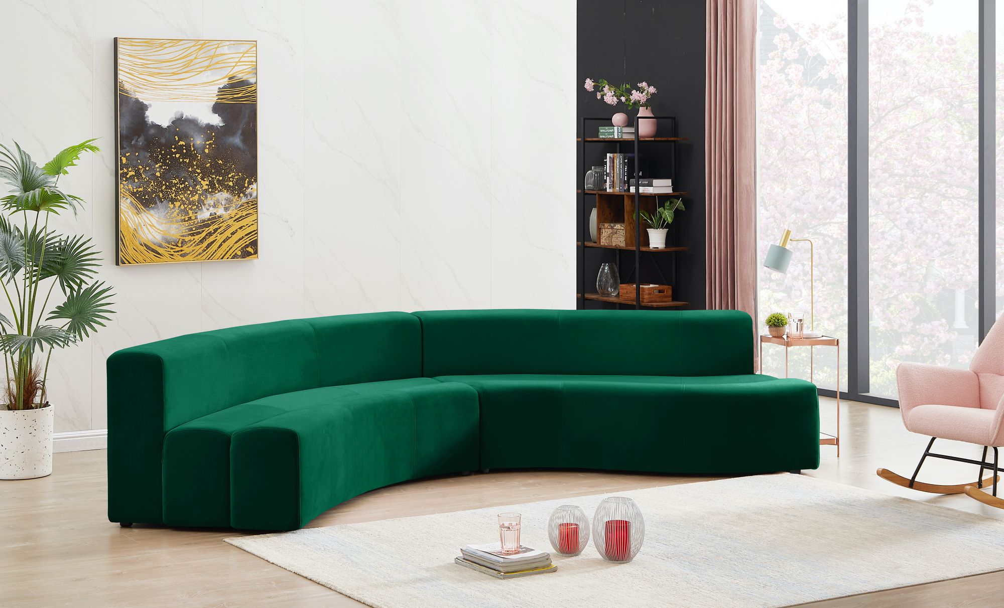 Curl 2-Piece Velvet Sectional