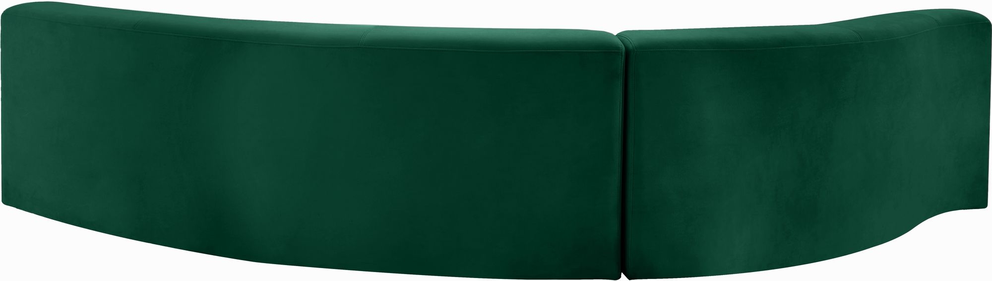 Meridian Furniture Green Velvet Sectional Back