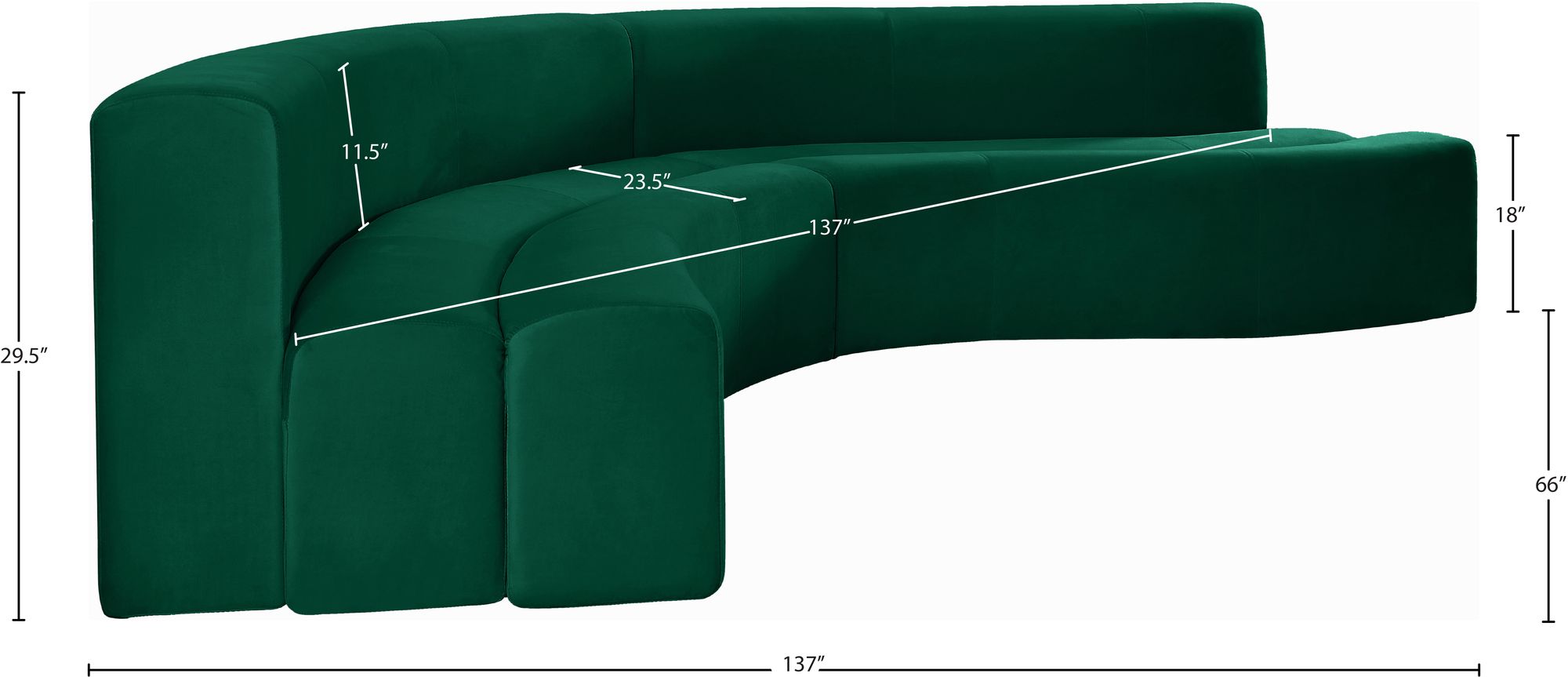 Curl 2-Piece Velvet Sectional