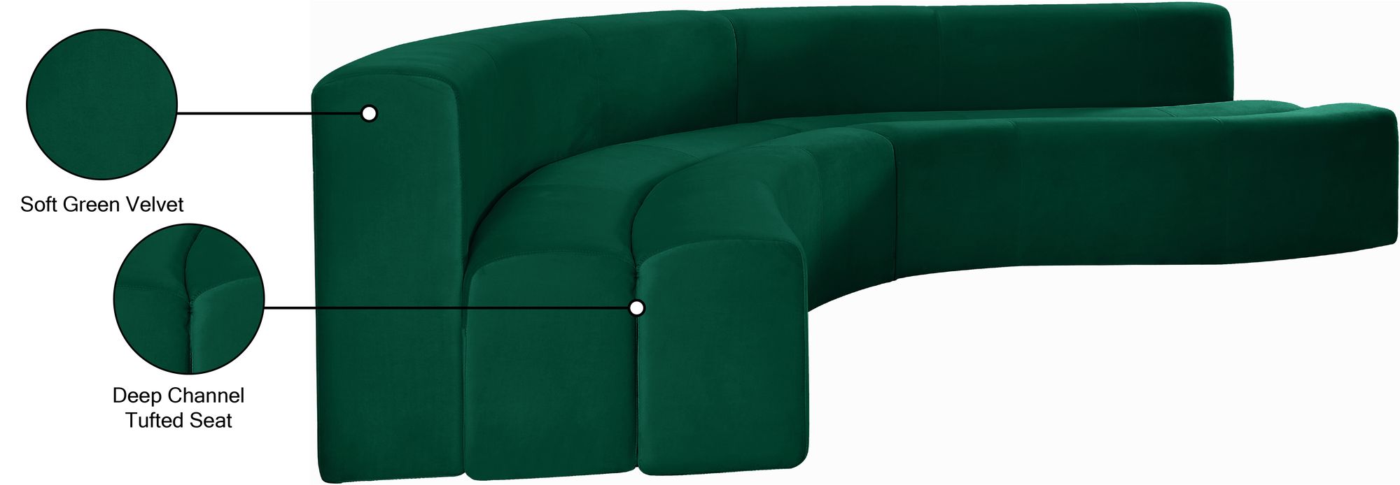 Curl 2-Piece Velvet Sectional