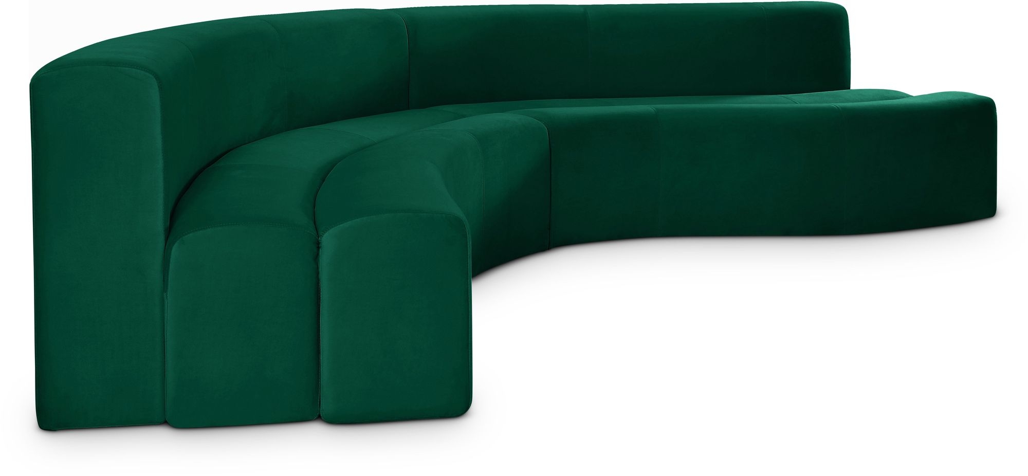 Curl 2-Piece Velvet Green Sectional