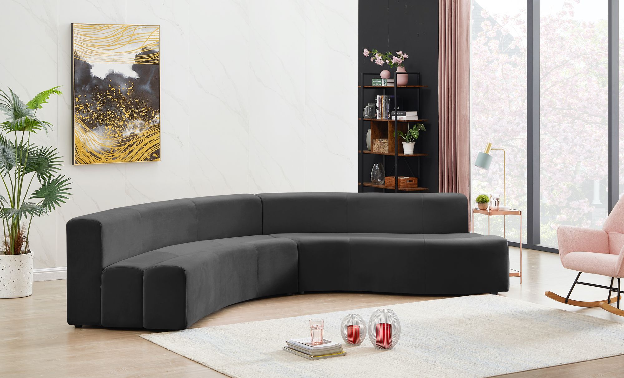 Curl 2-Piece Velvet Sectional