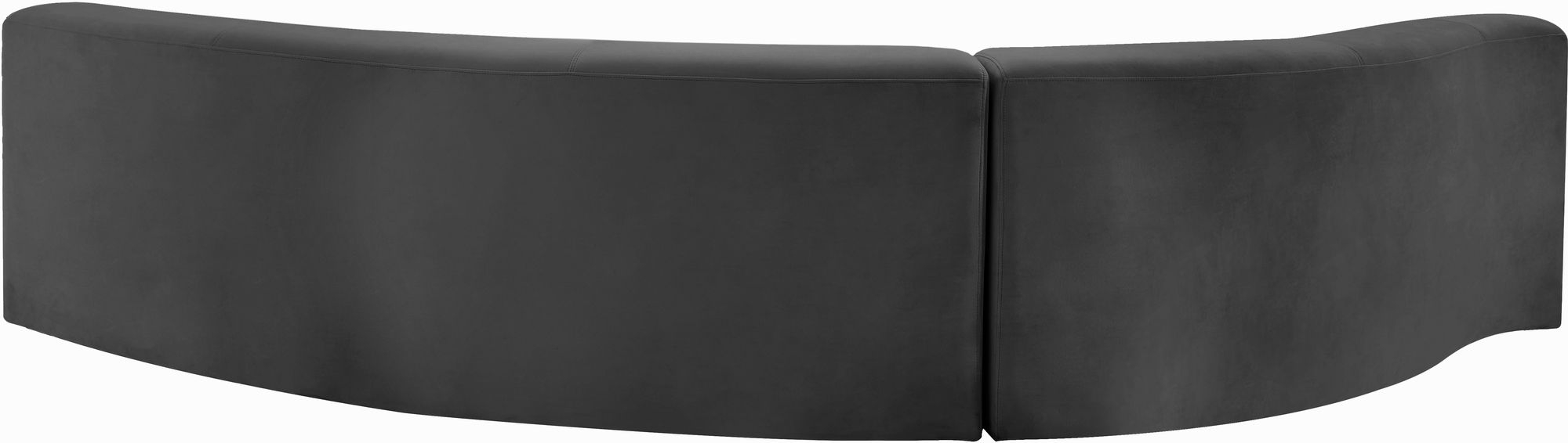 Meridian Furniture Grey Velvet Sectional Back