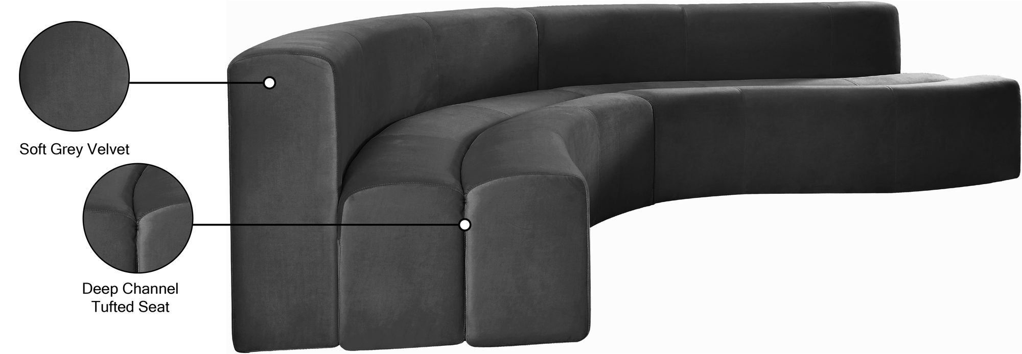 Curl 2-Piece Velvet Sectional