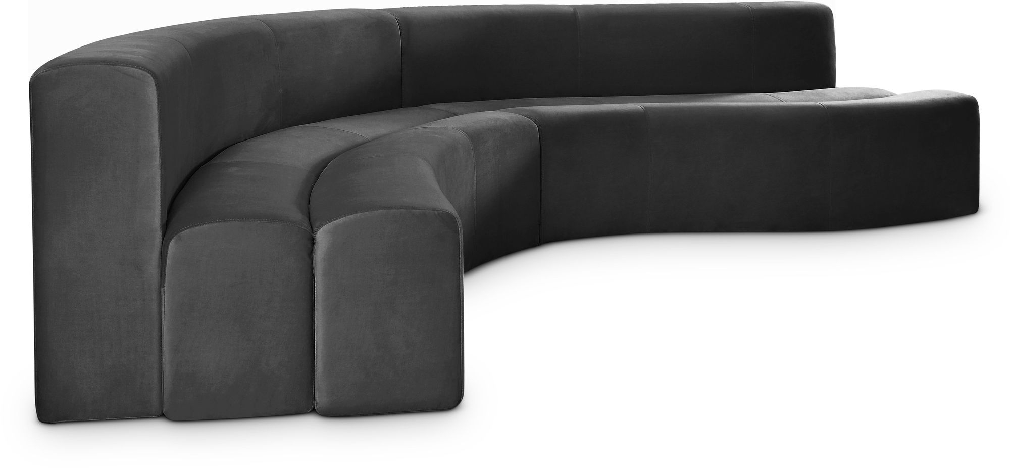 Grey Velvet Sectional Side by Meridian