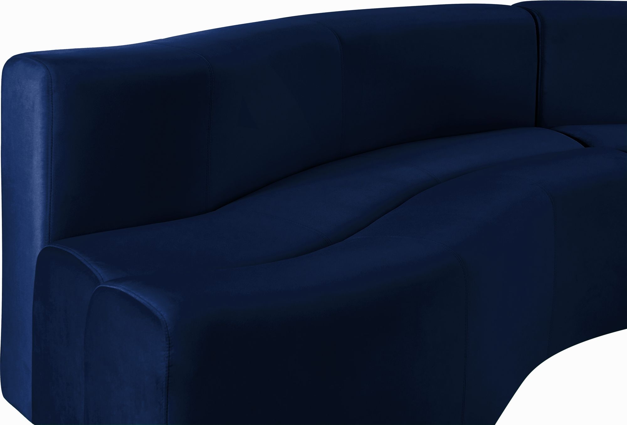 Meridian Blue Velvet 2-Piece Sectional