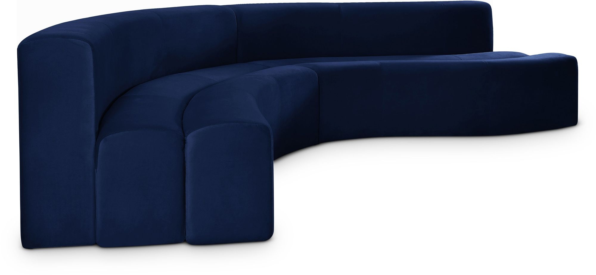 Curl 2-Piece Velvet Blue Sectional