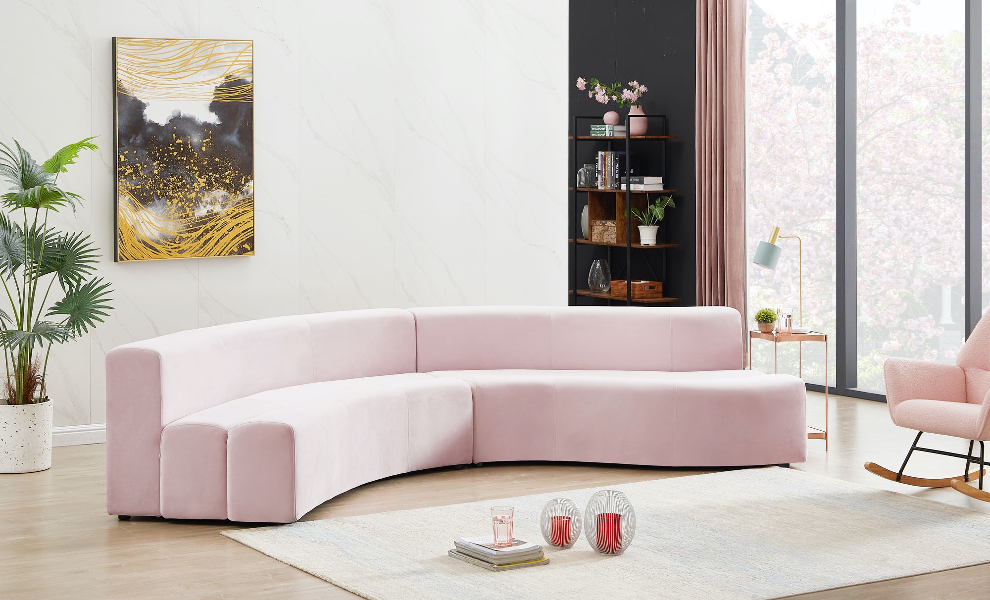 Curl 2-Piece Velvet Sectional