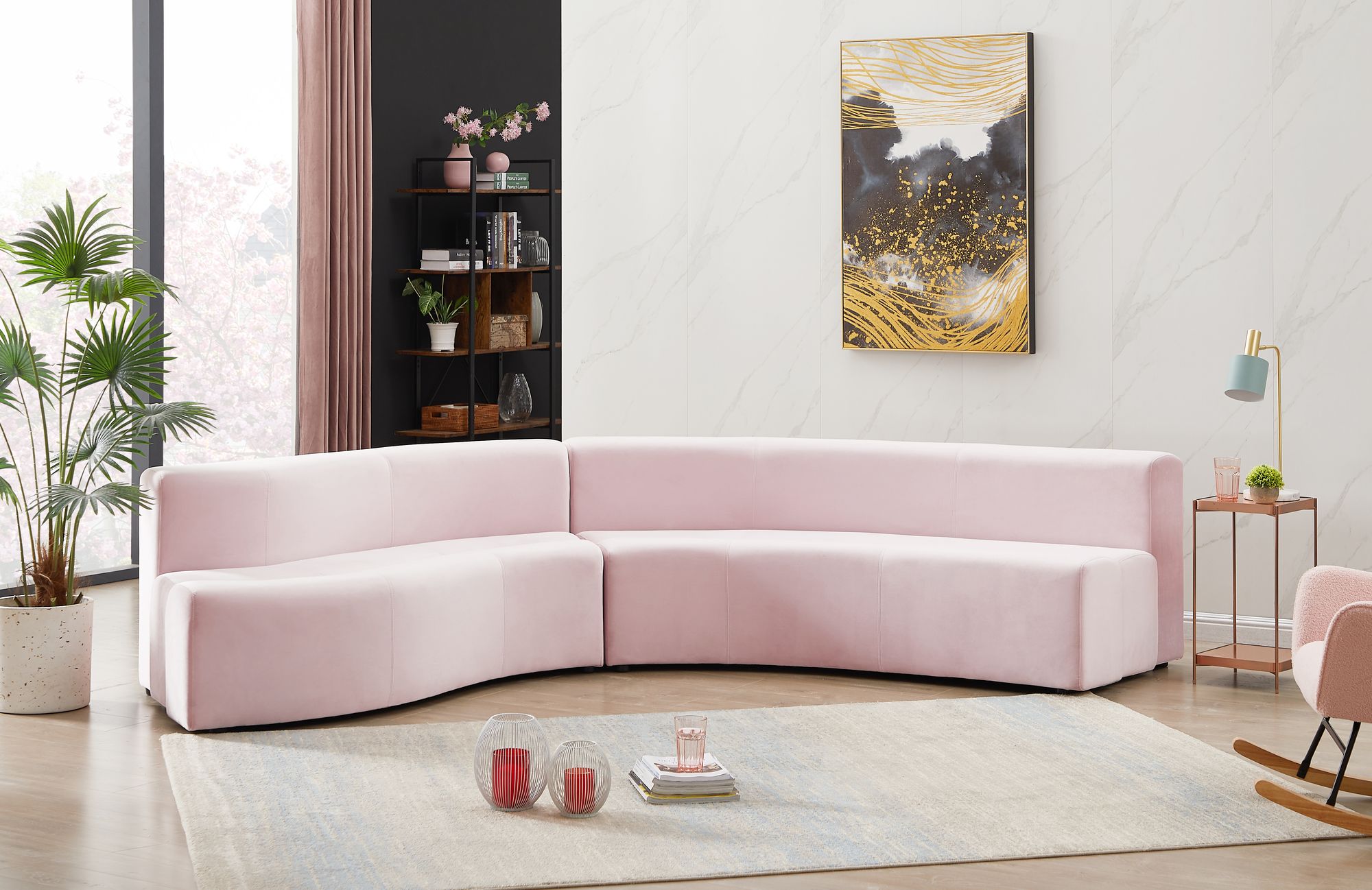 Curl 2-Piece Velvet Sectional