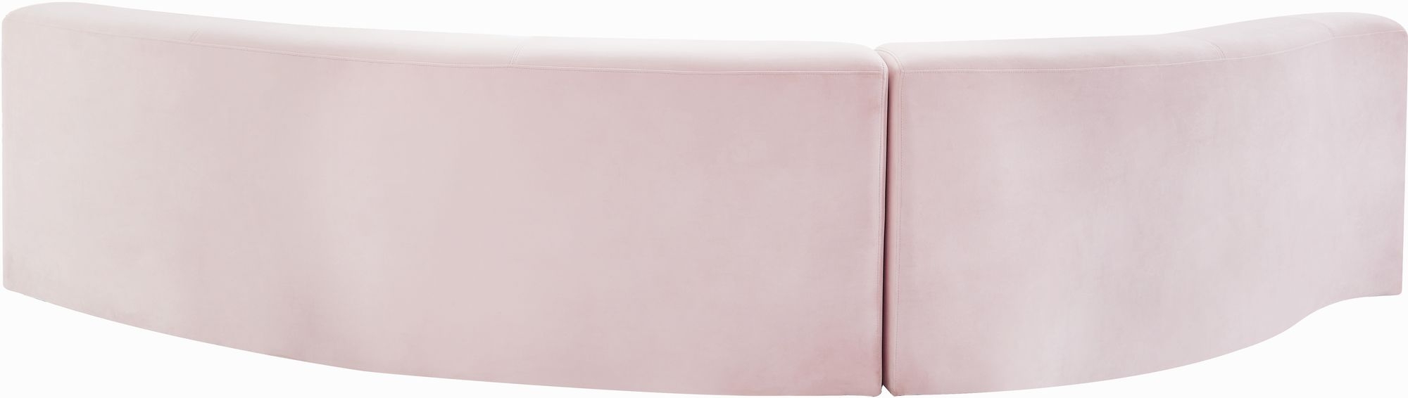 Meridian Furniture Pink Velvet Sectional Back