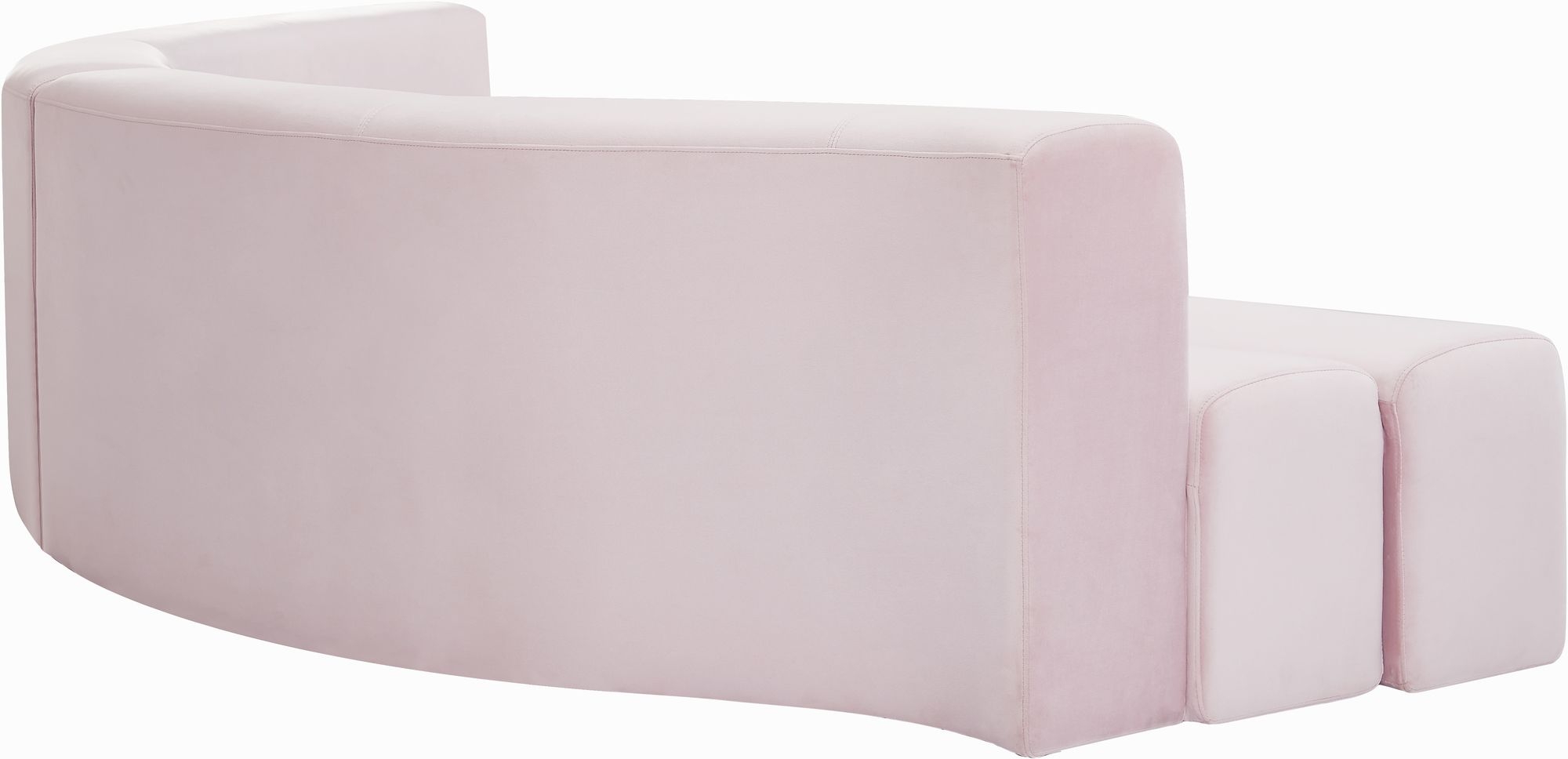 Pink Velvet Sectional Back Side by Meridian