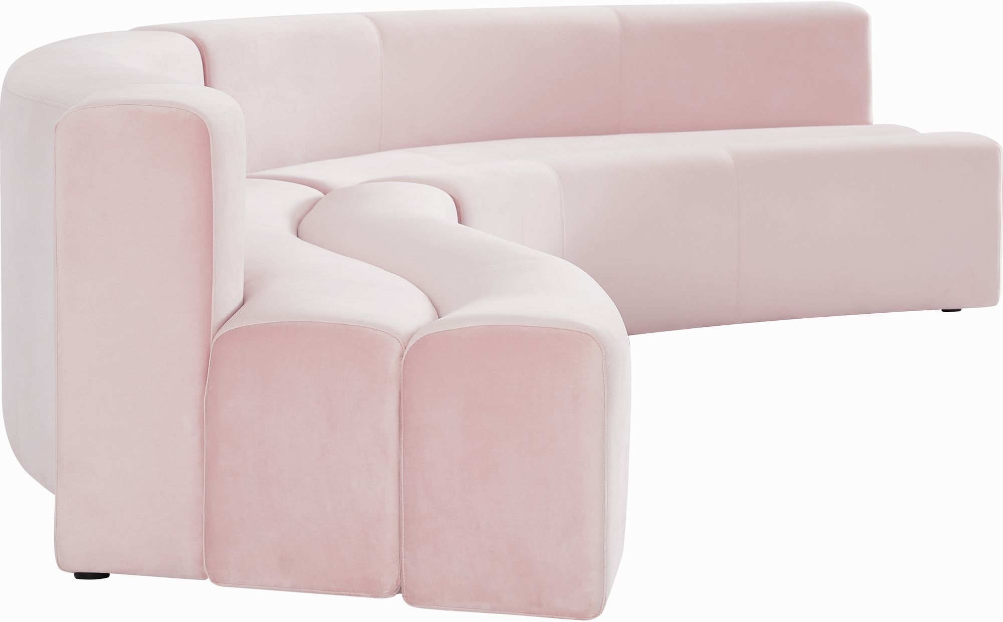 Pink Velvet Sectional Side by Meridian