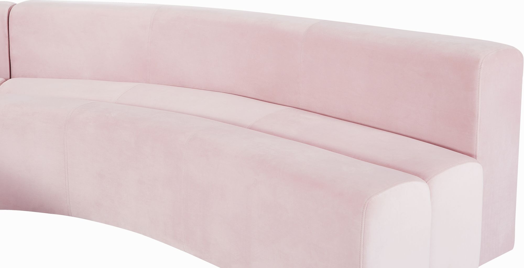 Pink Velvet Sectional Side by Meridian