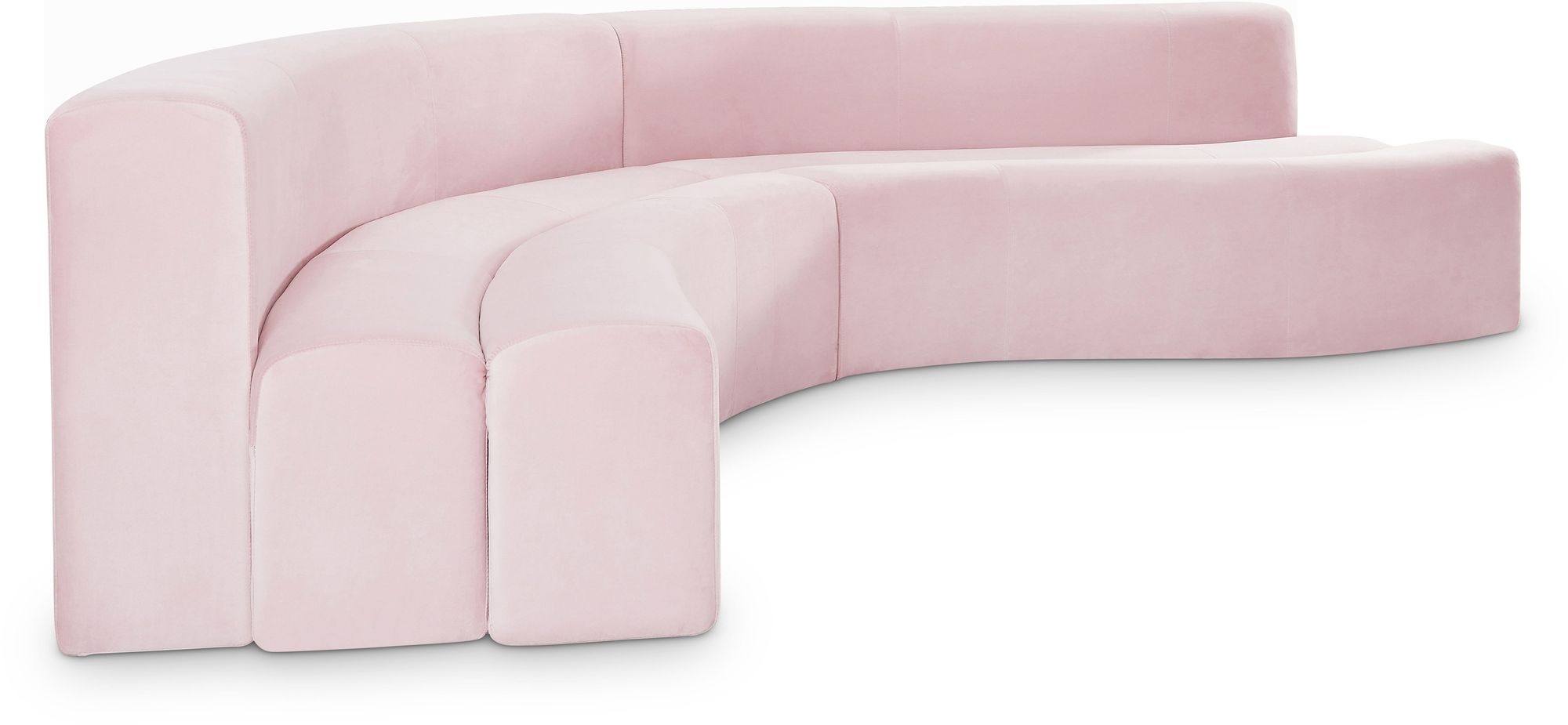 Curl 2-Piece Velvet Pink Sectional