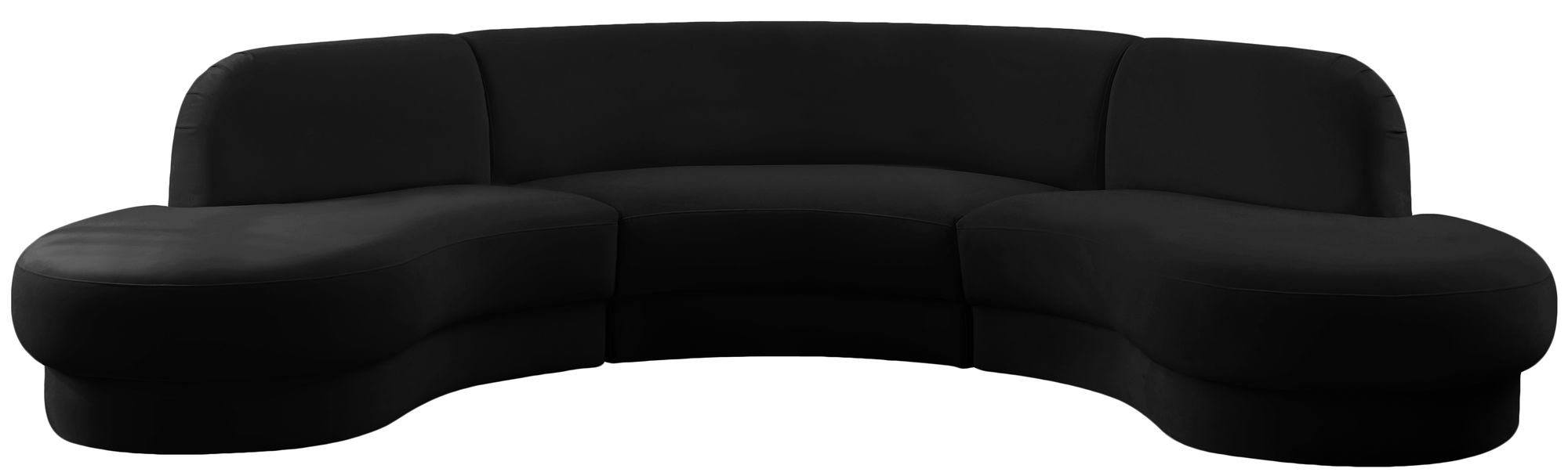Rosa 135" 3-Piece Velvet Sectional
