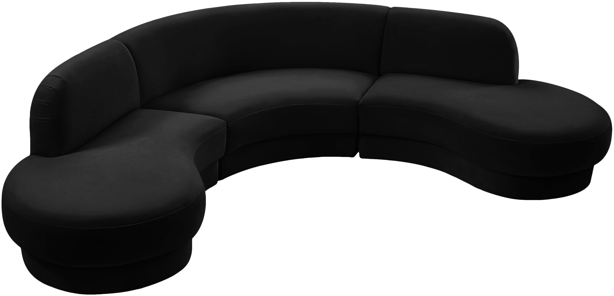 Rosa 135" 3-Piece Velvet Sectional