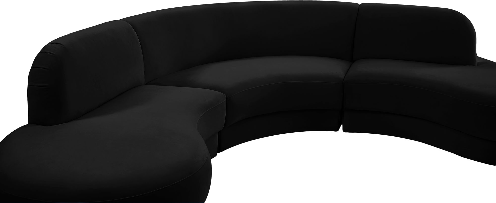 Rosa 135" 3-Piece Velvet Sectional