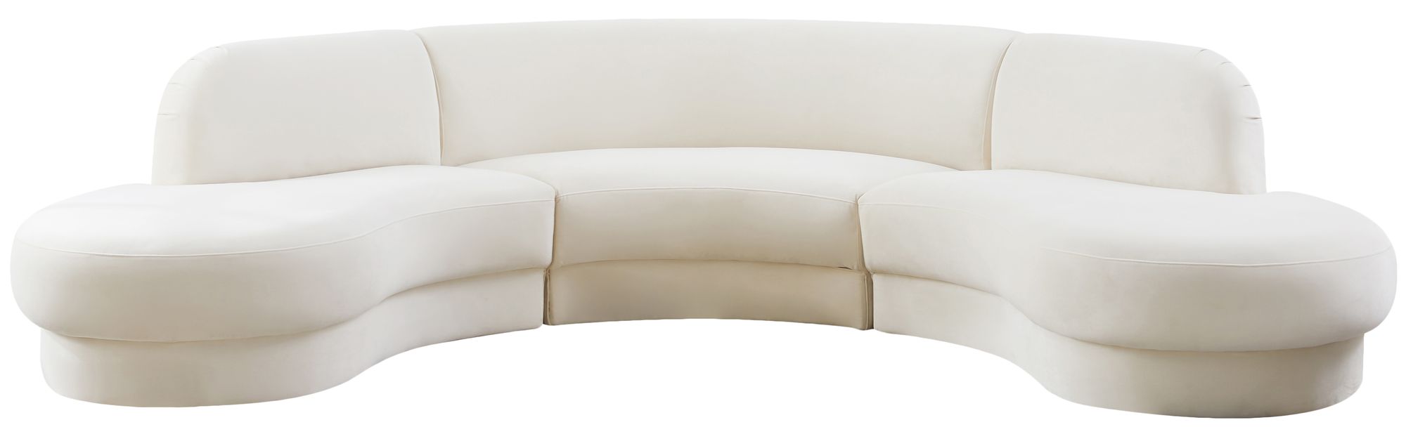 Rosa 135" 3-Piece Velvet Sectional