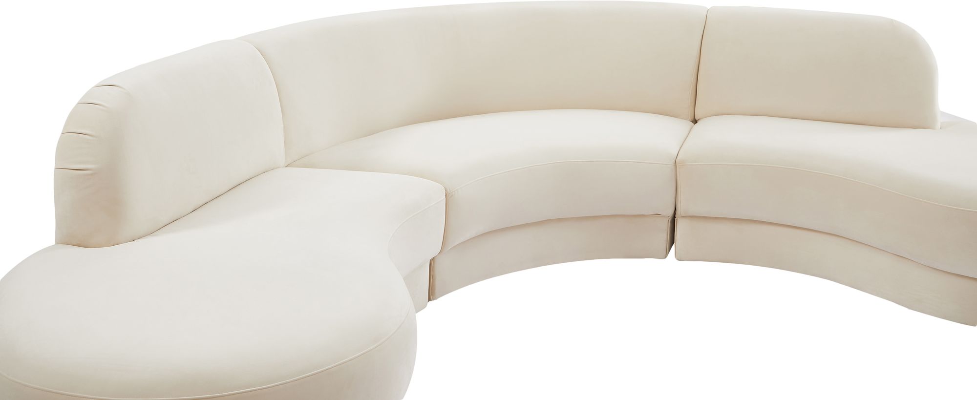 Rosa 135" 3-Piece Velvet Sectional