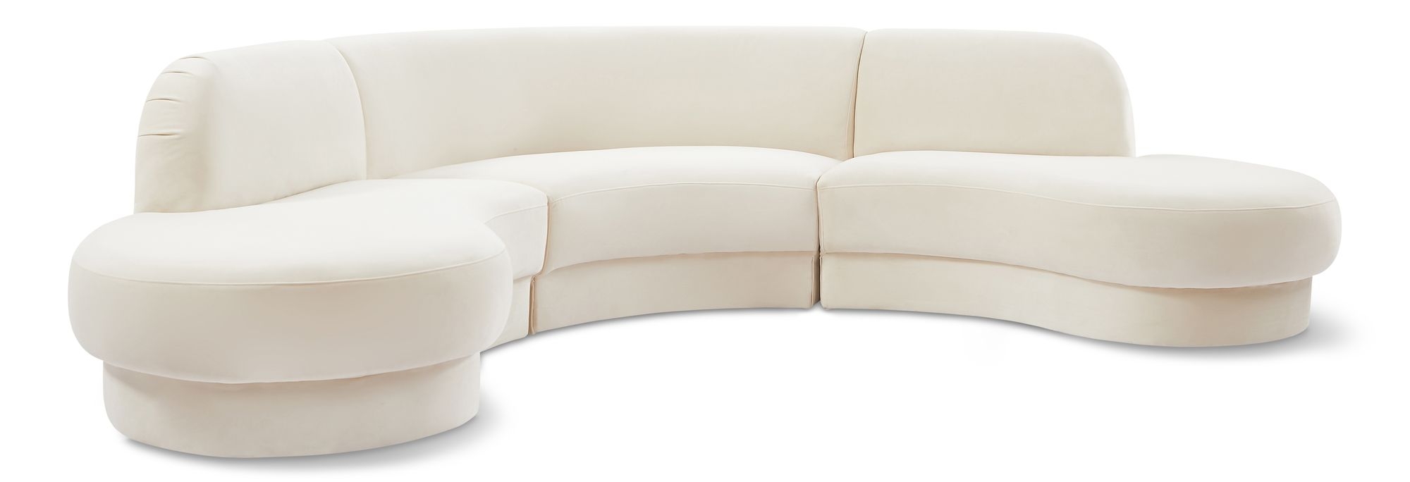 Rosa 135" 3-Piece Velvet Sectional