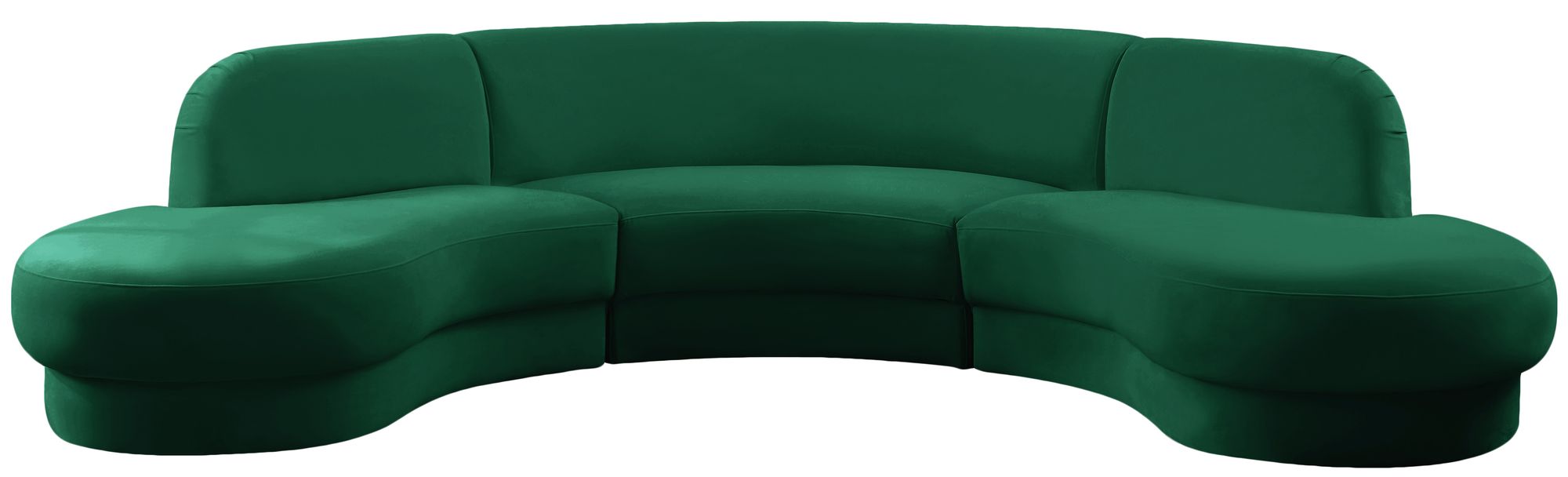 Rosa 135" 3-Piece Velvet Sectional