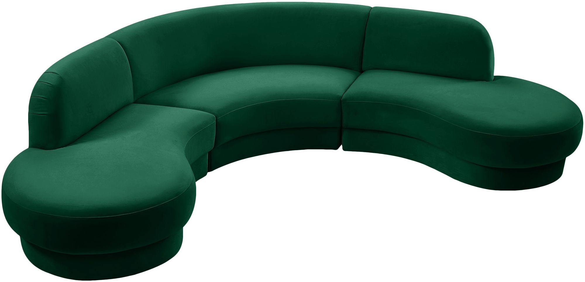 Rosa 135" 3-Piece Velvet Sectional