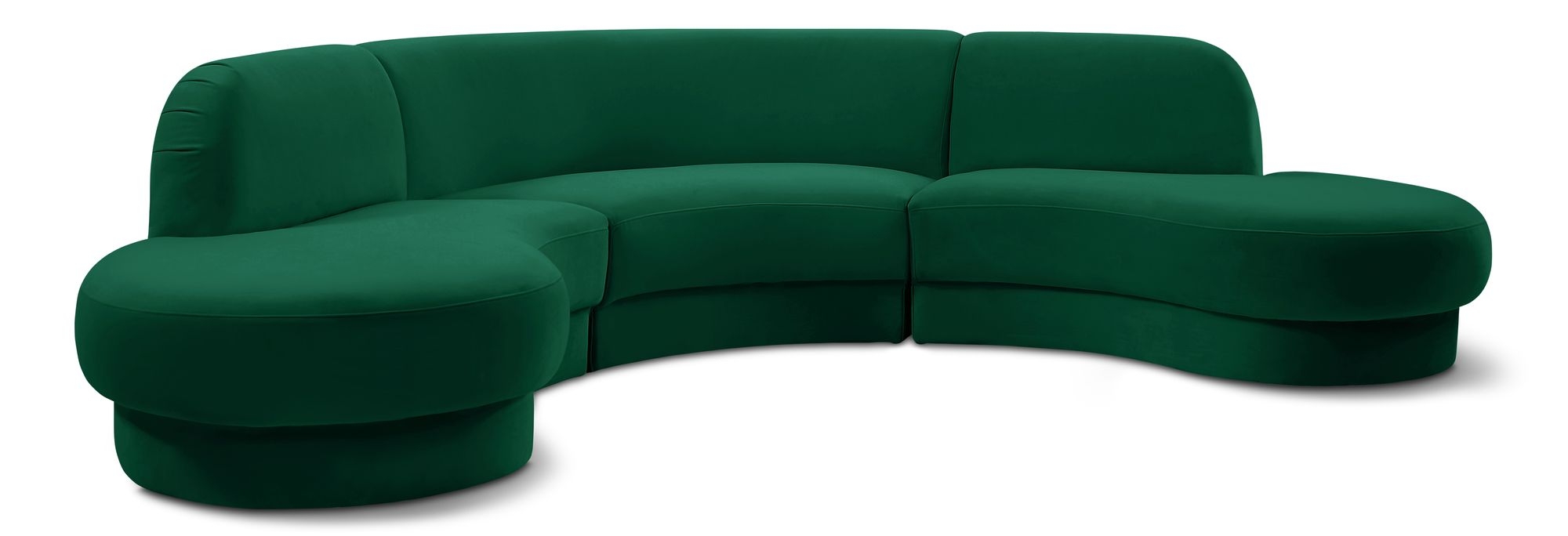 Rosa 135" 3-Piece Velvet Sectional