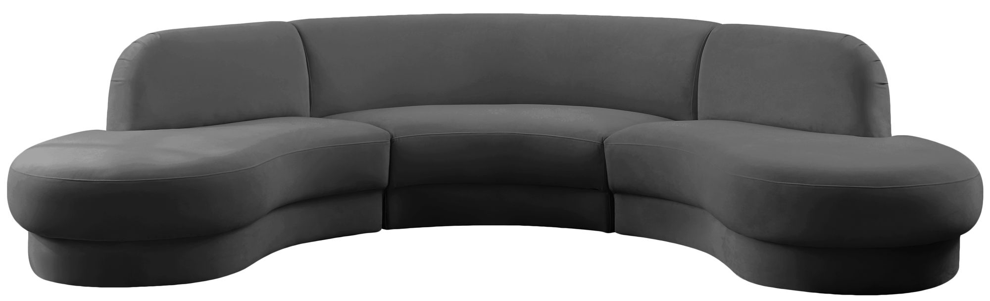 Rosa 135" 3-Piece Velvet Sectional