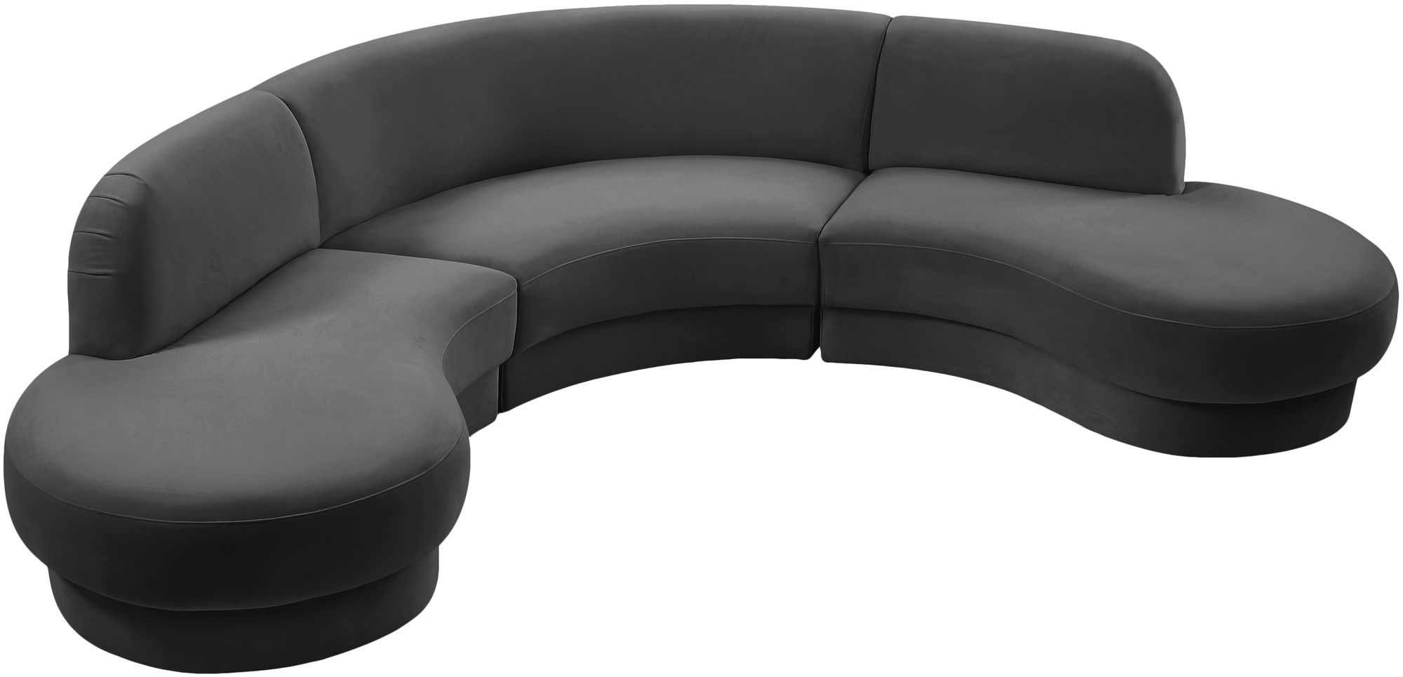 Rosa 135" 3-Piece Velvet Sectional