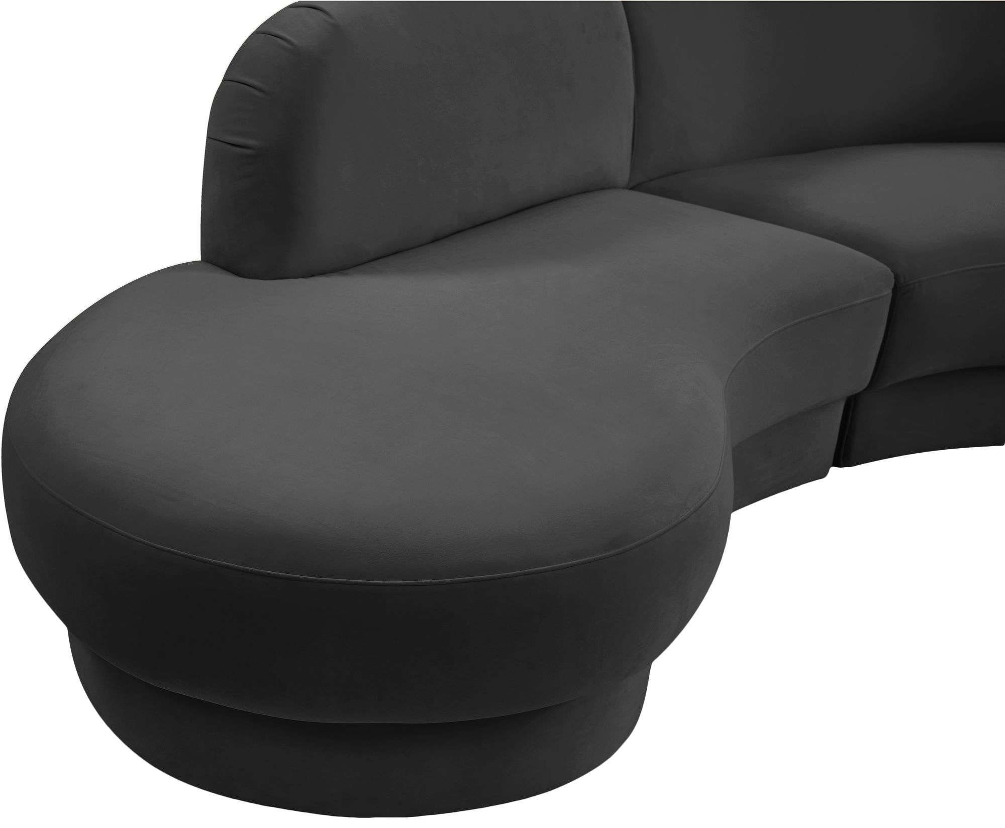 Rosa 135" 3-Piece Velvet Sectional
