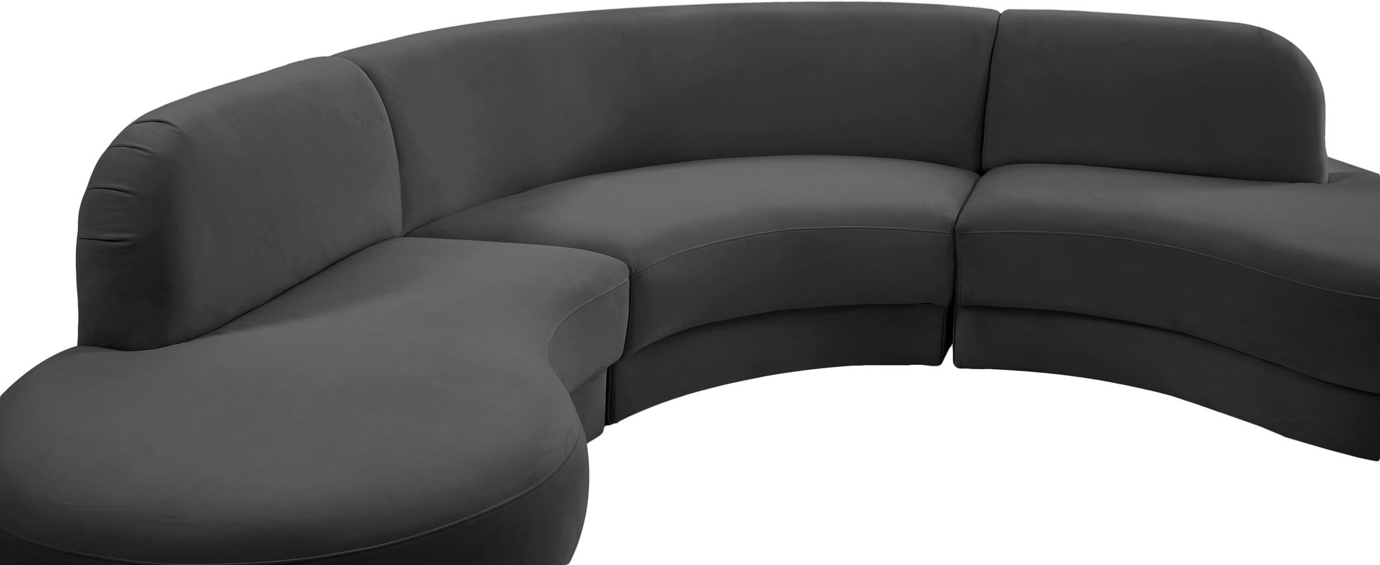 Rosa 135" 3-Piece Velvet Sectional