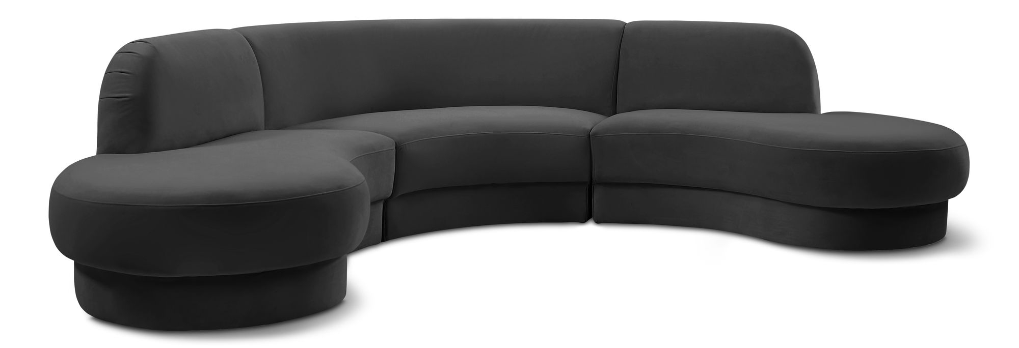 Rosa 135" 3-Piece Velvet Sectional