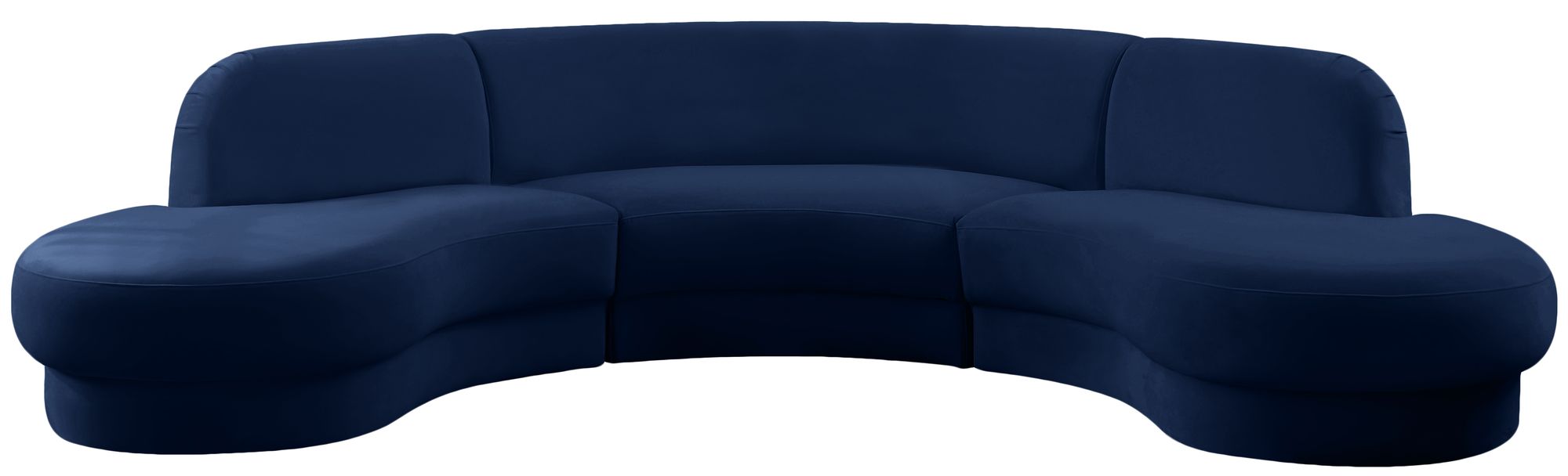 Rosa 135" 3-Piece Velvet Sectional