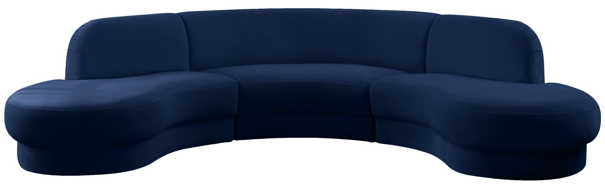 Rosa 135" 3-Piece Velvet Sectional