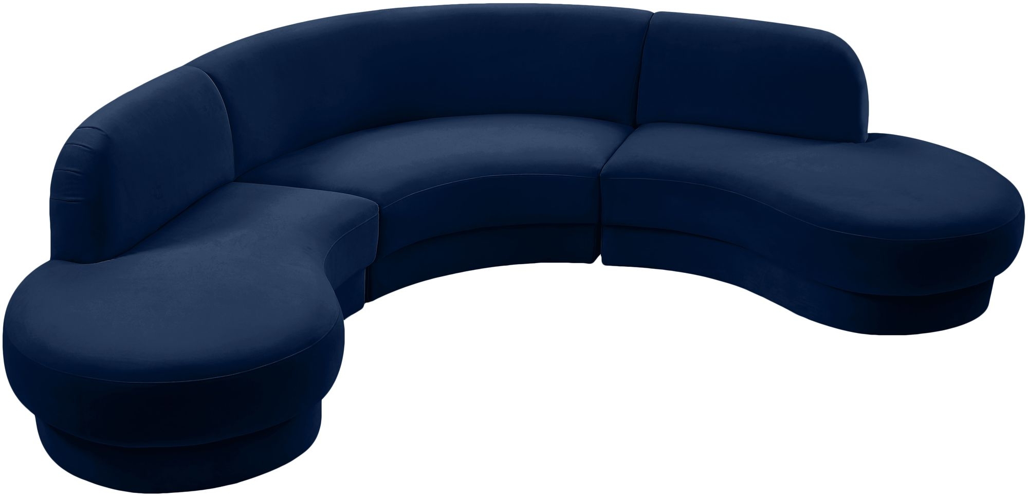 Rosa 135" 3-Piece Velvet Sectional
