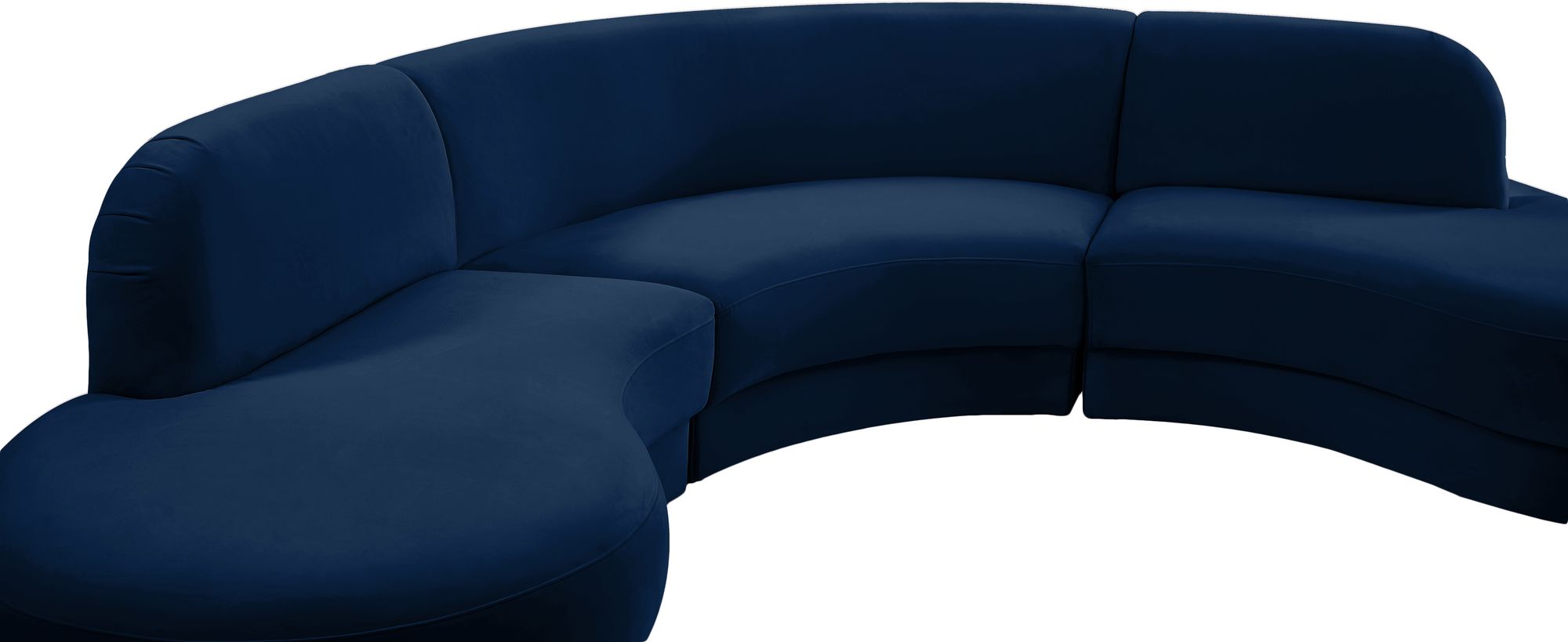 Rosa 135" 3-Piece Velvet Sectional