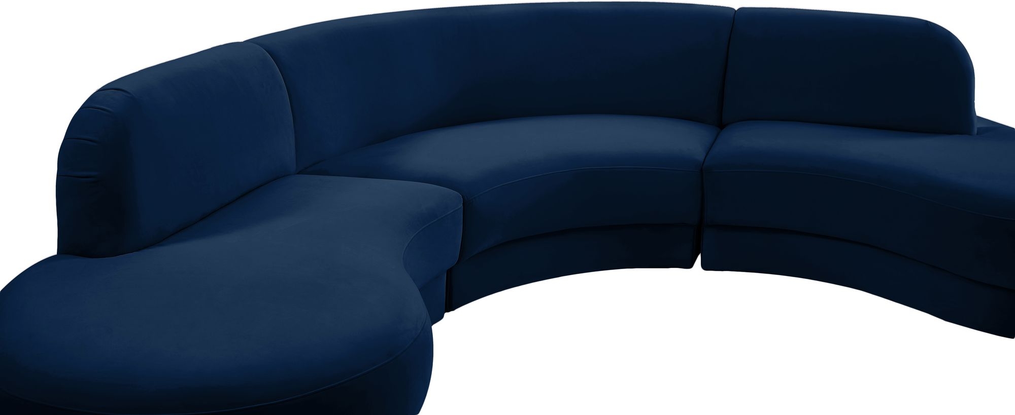 Rosa 135" 3-Piece Velvet Sectional