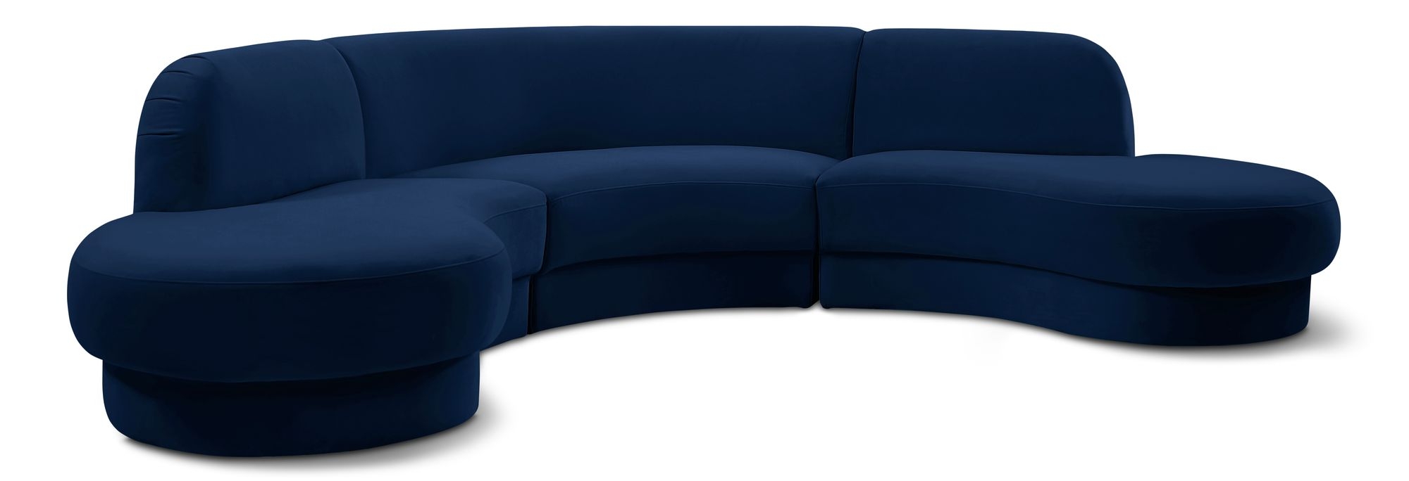 Rosa 135" 3-Piece Velvet Sectional