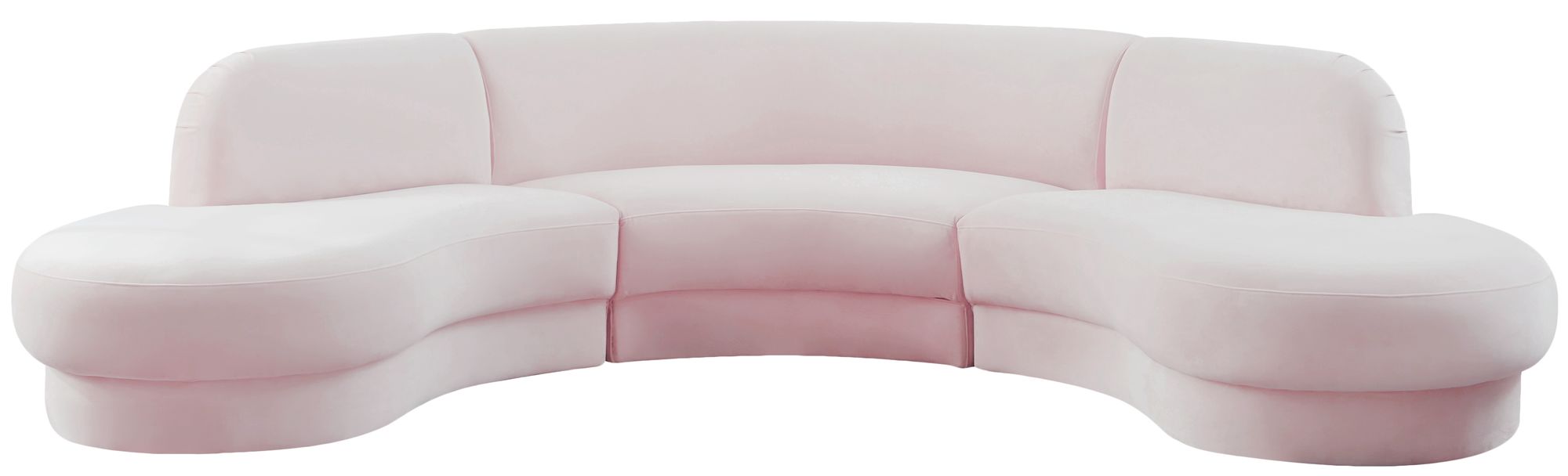 Rosa 135" 3-Piece Velvet Sectional