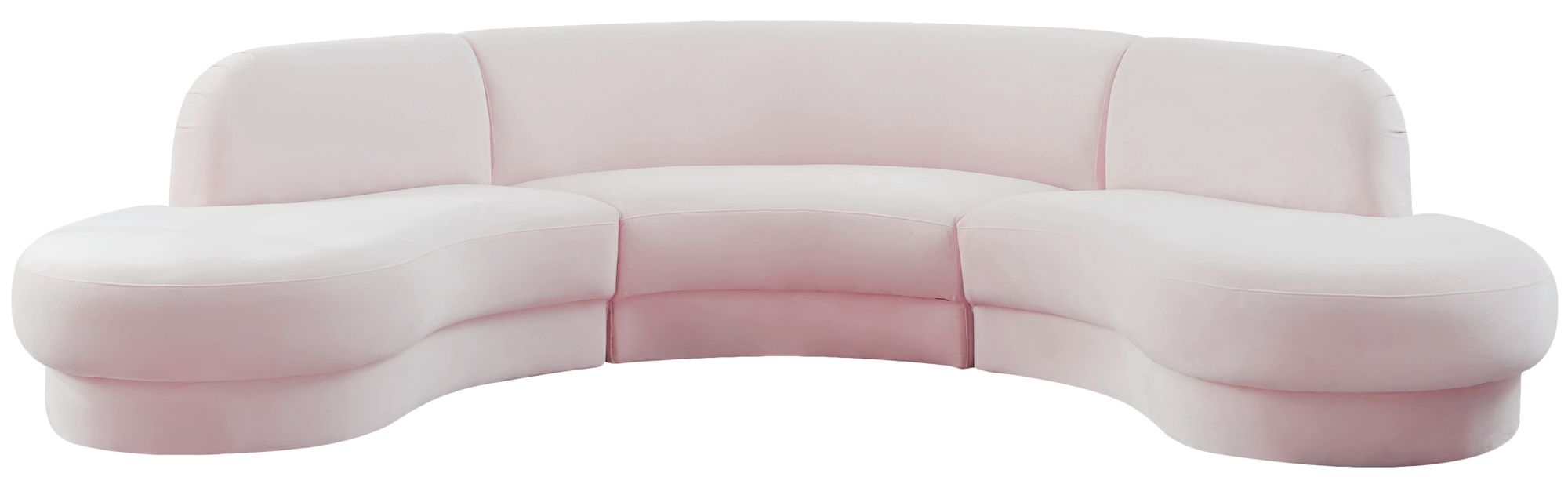 Rosa 135" 3-Piece Velvet Sectional