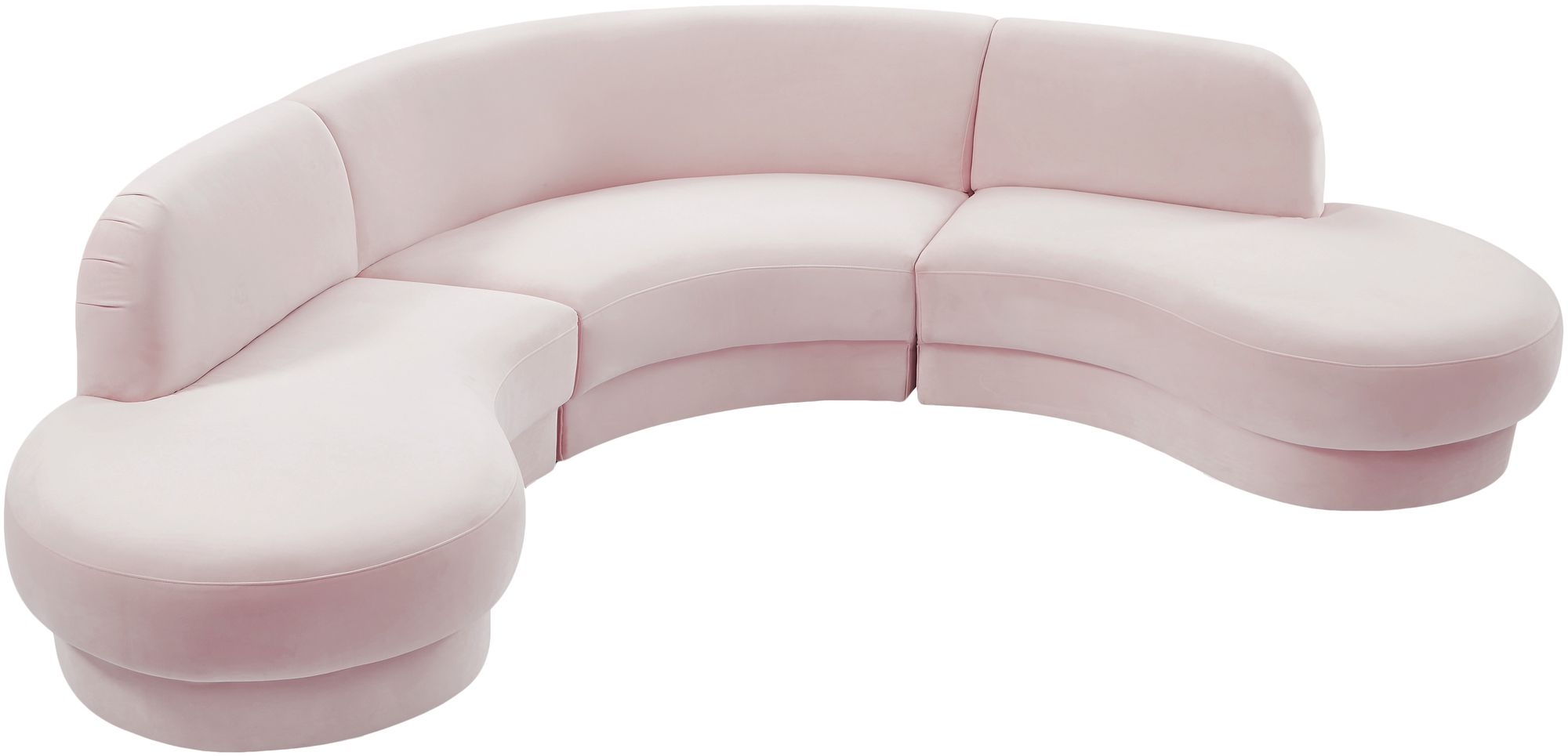 Rosa 135" 3-Piece Velvet Sectional