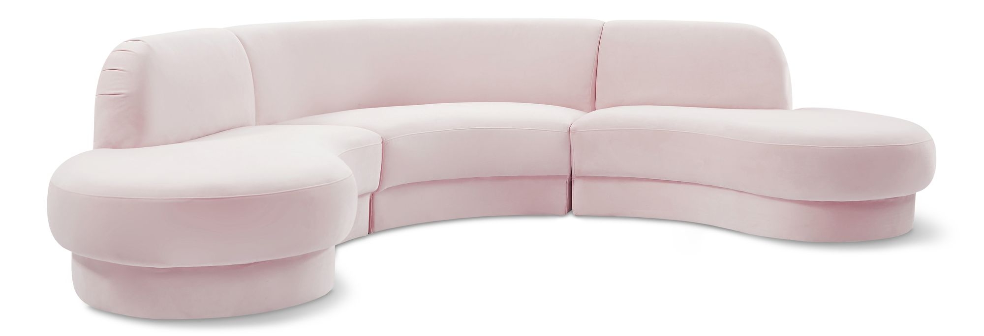 Rosa 135" 3-Piece Velvet Sectional