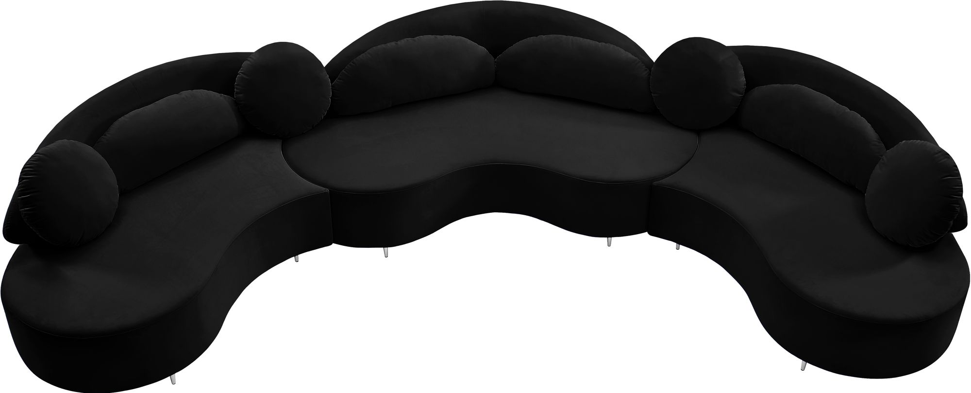 Vivacious 169" 3-Piece Velvet Sectional