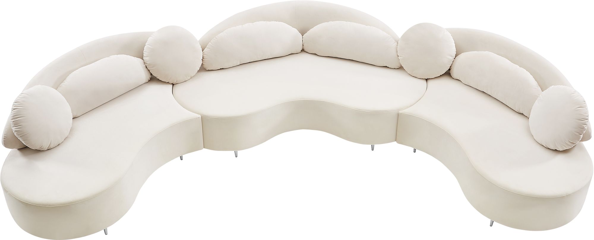 Vivacious 169" 3-Piece Velvet Sectional