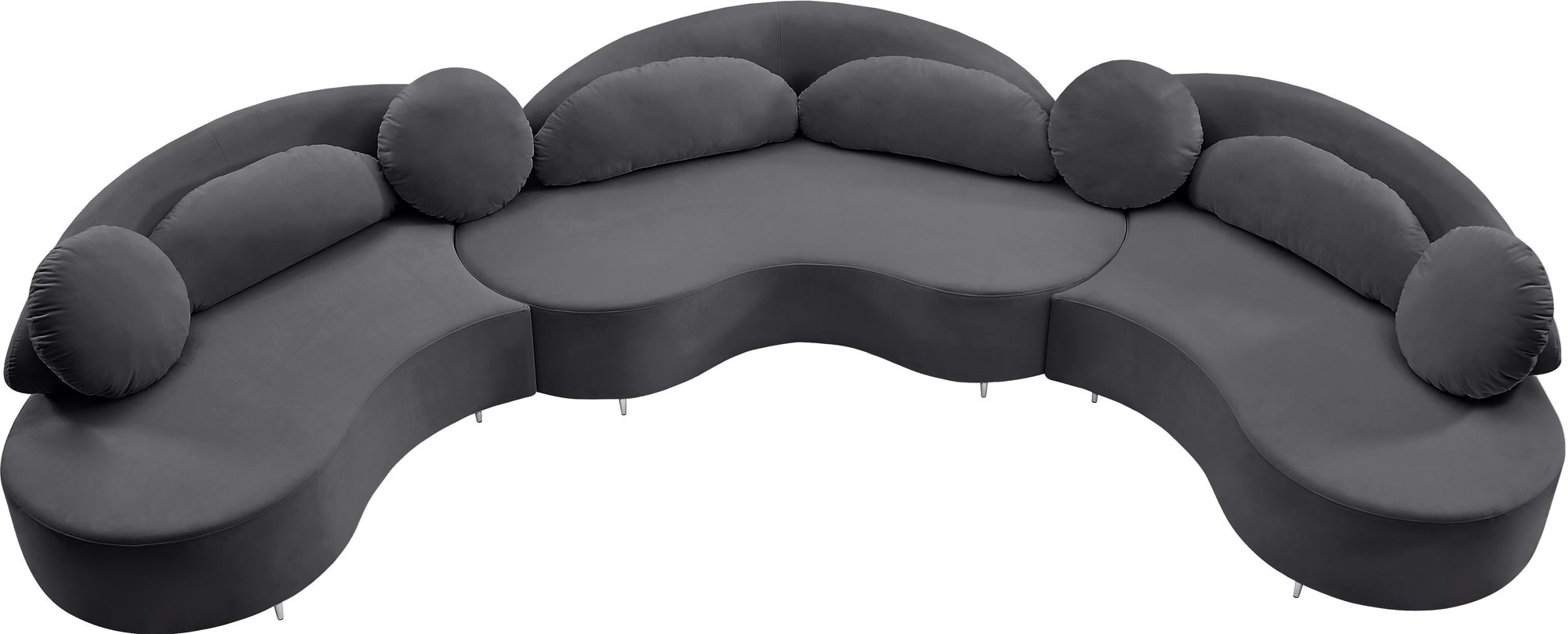Vivacious 169" 3-Piece Velvet Sectional